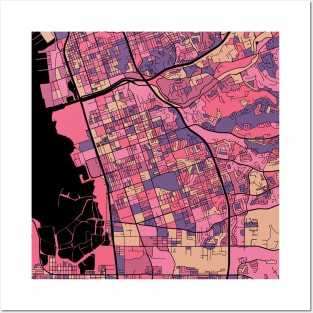 Chula Vista Map Pattern in Purple & Pink Posters and Art